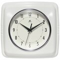 Infinity Instruments Square Retro White Wall Clock, 9.25 in. 13228WH-4103